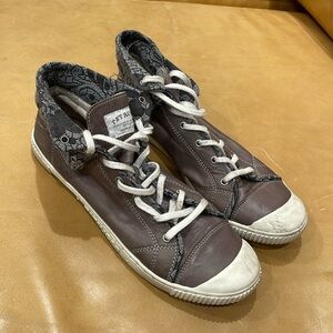 PATAUGAS Men's High-Top Leather Sneaker Size 41 (US 8) In Brown